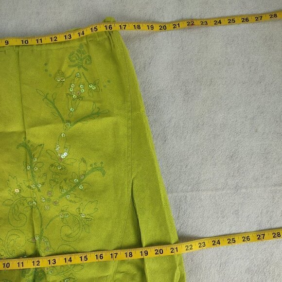 Sarah Spencer Women's Lime Green Linen Blend Blouse And Skirt Size 14W - Picture 13 of 16
